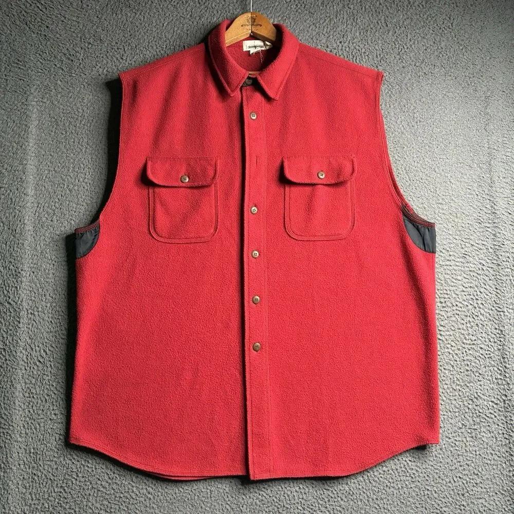 Vintage J.Crew Wool Hunting Vest Men’s Size Medium Red Oarsmen Outdoorsman